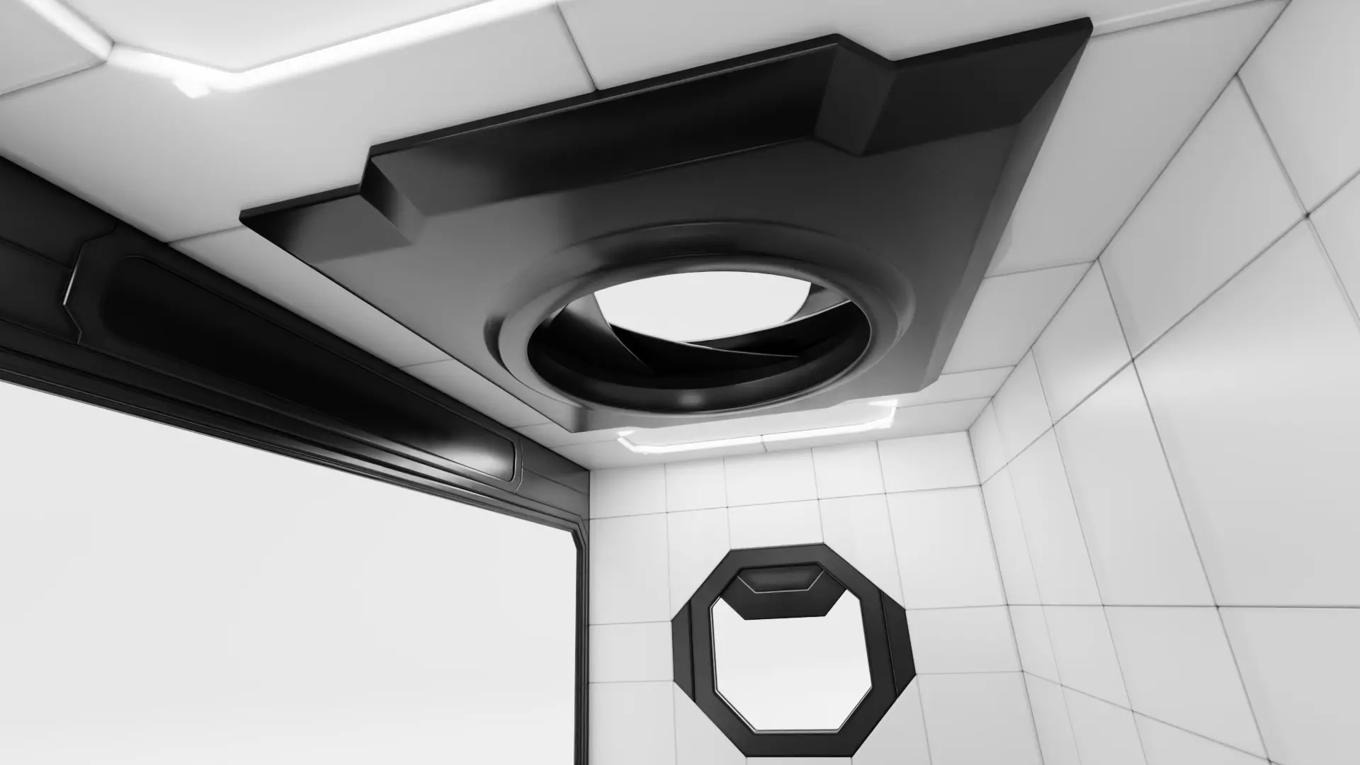 Simulation Room V2 - Clean Environment Rigged Low-poly 3D model_10