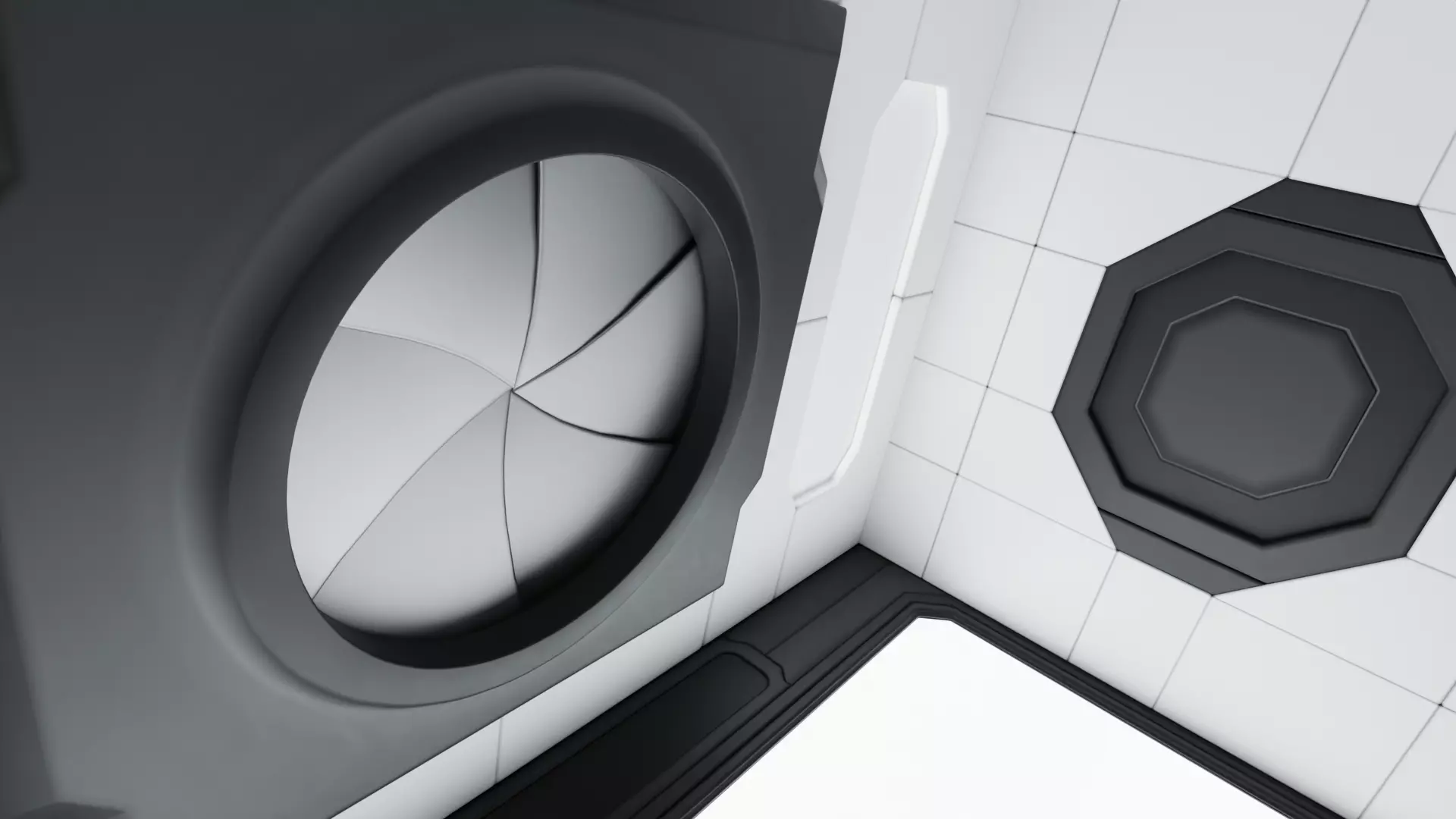 Simulation Room V2 - Clean Environment Rigged Low-poly 3D model_7