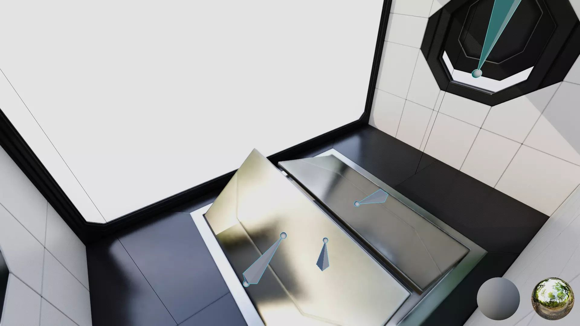 Simulation Room V2 - Clean Environment Rigged Low-poly 3D model_11