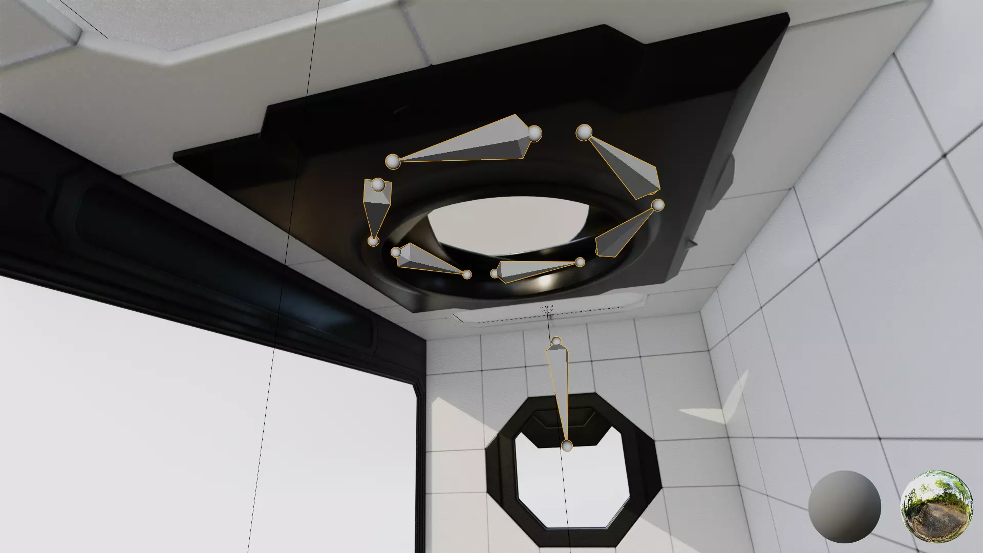 Simulation Room V2 - Clean Environment Rigged Low-poly 3D model_9