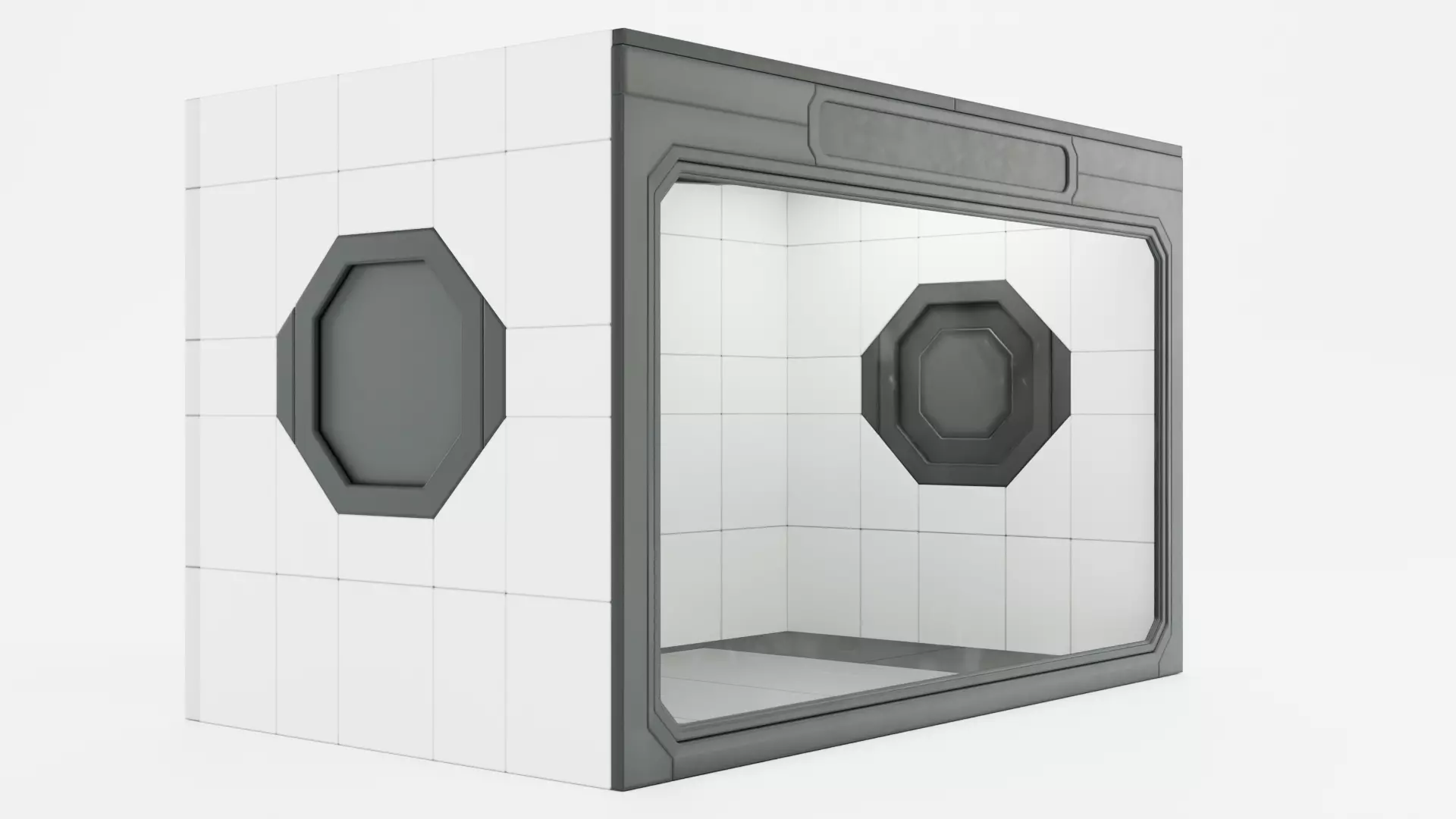 Simulation Room V2 - Clean Environment Rigged Low-poly 3D model_3