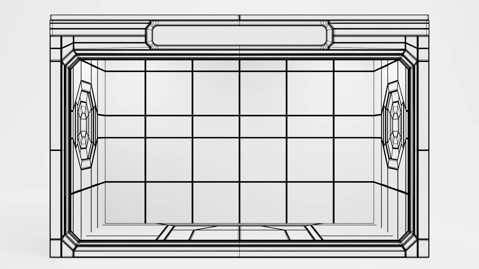 Simulation Room V2 - Clean Environment Rigged Low-poly 3D model_13