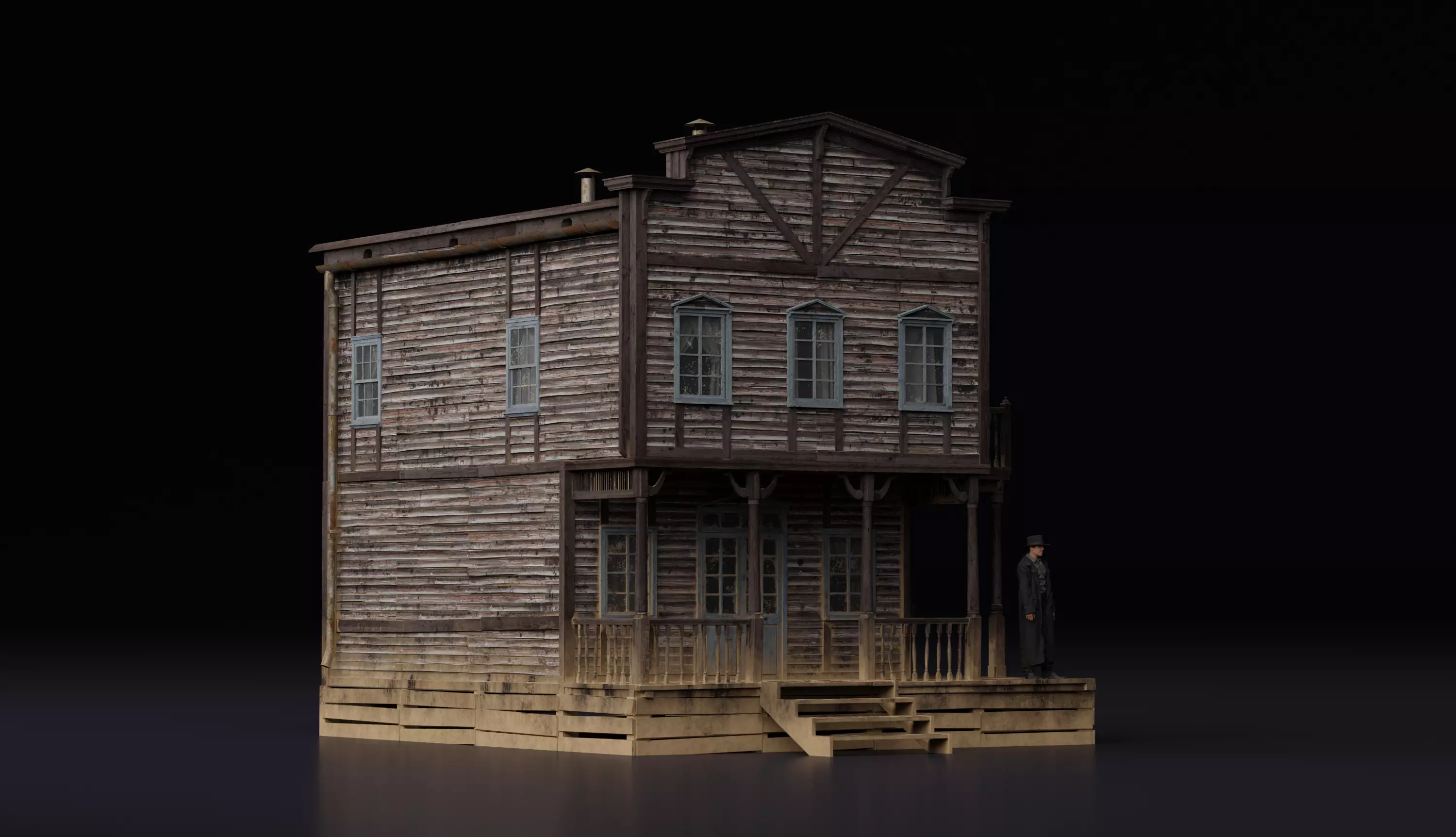 Wild West Building House G 3D model_0