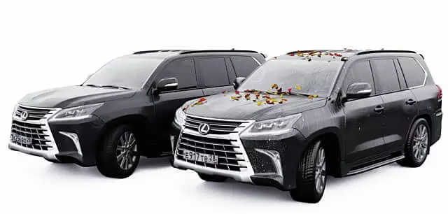 Lexus LX 3D Model 4 Conditions Clean Snowy Rainy Dirty 3D model_1