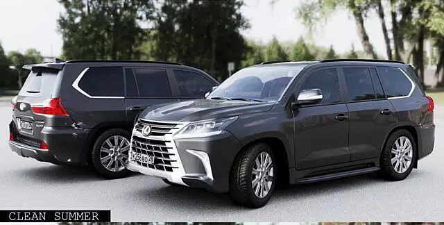 Lexus LX 3D Model 4 Conditions Clean Snowy Rainy Dirty 3D model_2