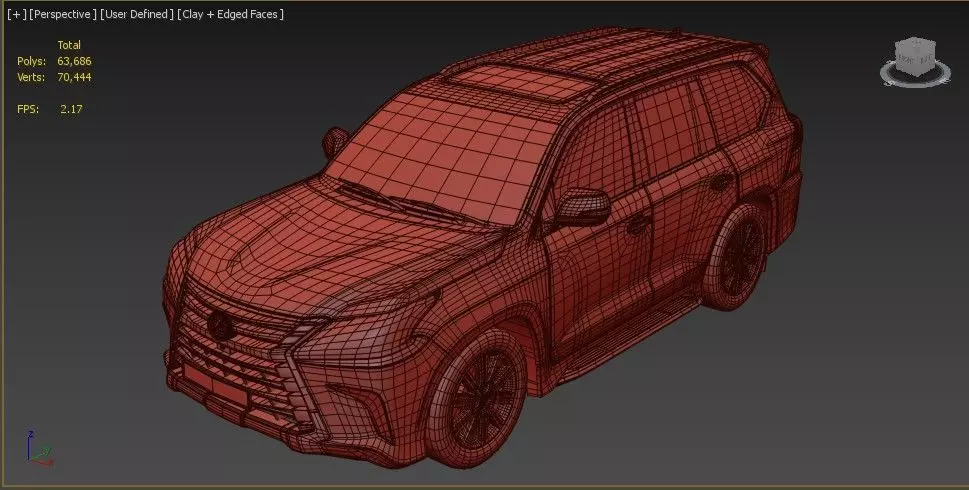 Lexus LX 3D Model 4 Conditions Clean Snowy Rainy Dirty 3D model_9