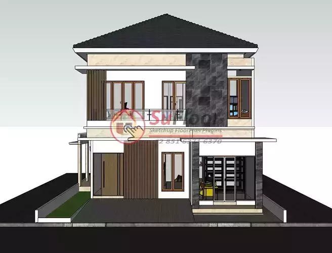 House 10x20m code 639 - Sketchup 3D model 3D model