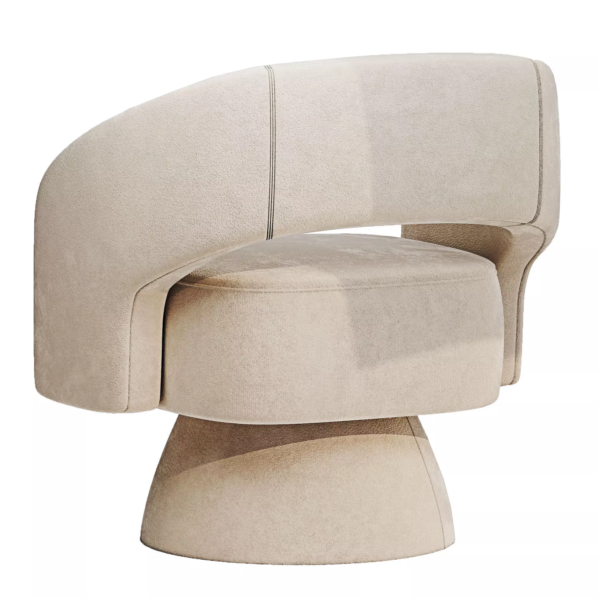 Arm chair 01 Low-poly 3D model_4