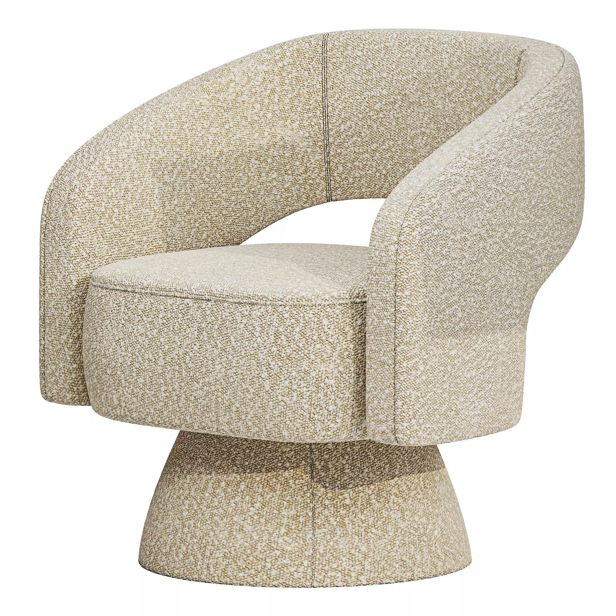 Arm chair 01 Low-poly 3D model_2