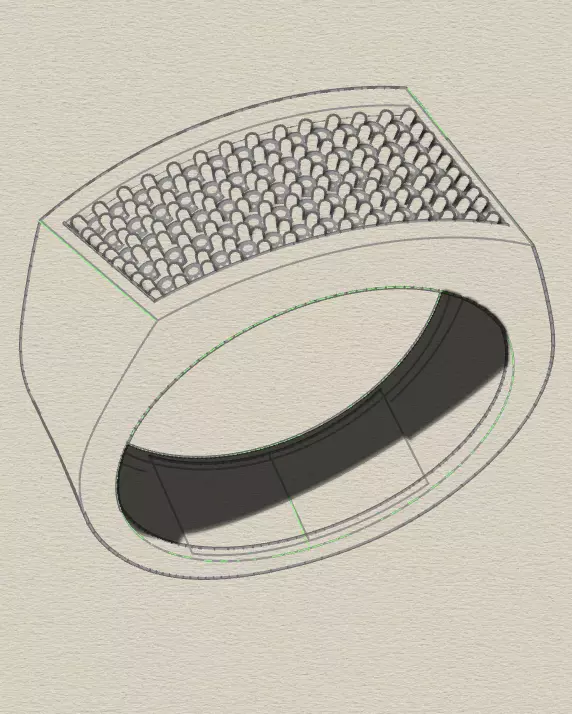 pave setting jewelry ring 3D print model_8