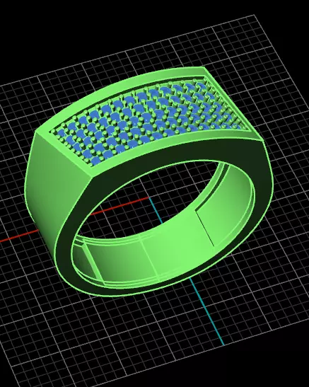 pave setting jewelry ring 3D print model_1