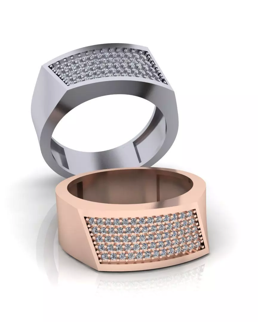 pave setting jewelry ring 3D print model_0