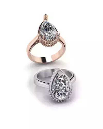 pear halo high jewelry ring