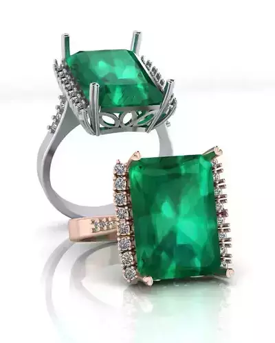 emerald halo high jewelry ring