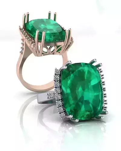 cushion halo high jewelry ring