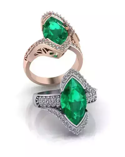 marquise bypass high jewelry ring