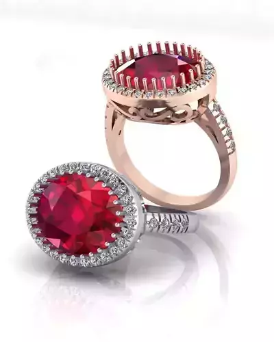 oval halo high jewelry ring