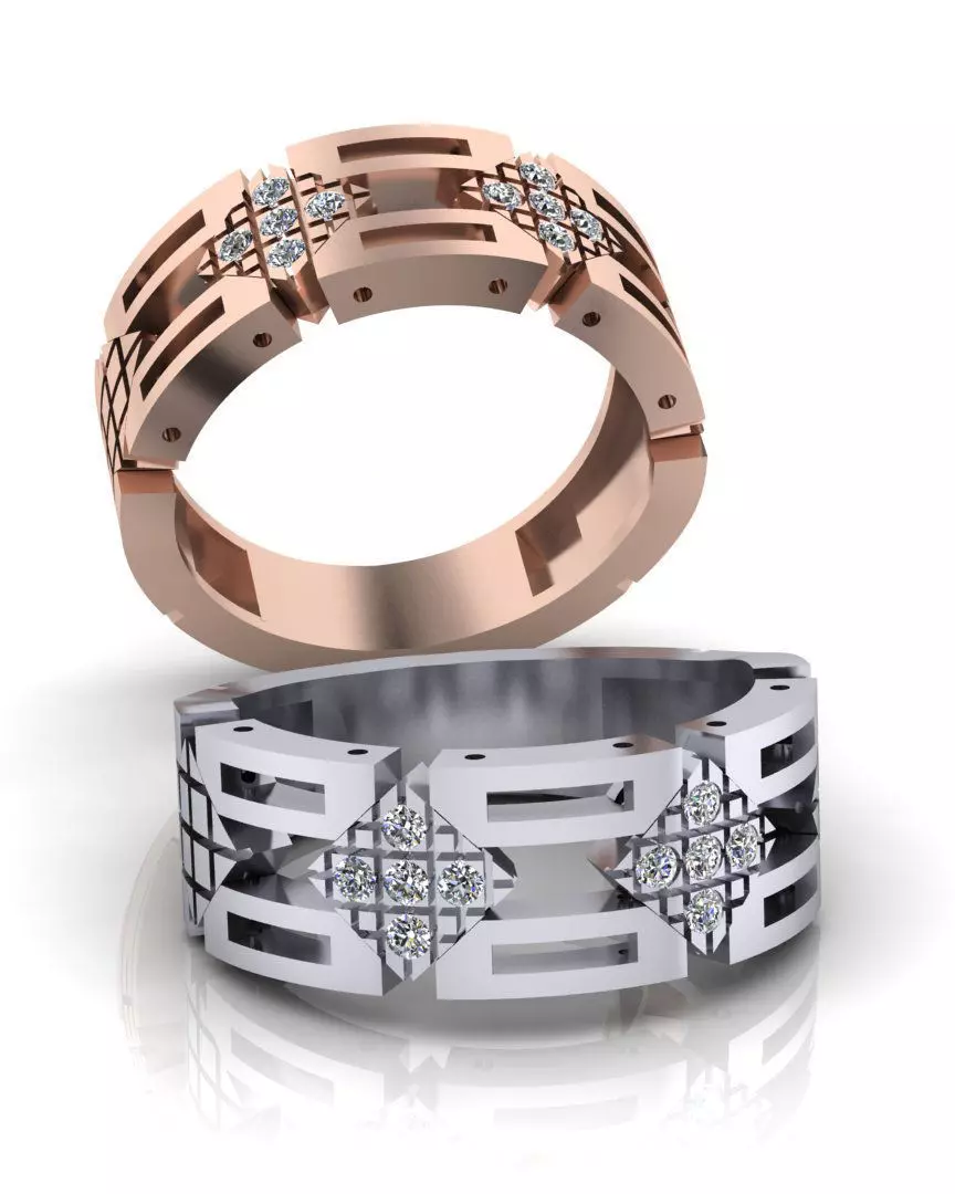 micro prong movable jewelry ring 3D print model