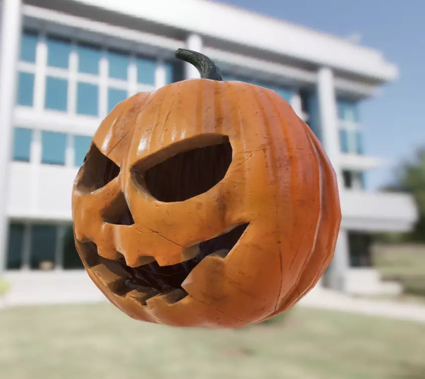 Jack O Lantern 3D Model with PBR Textures and Rig Ready Topology Low-poly 3D model_7