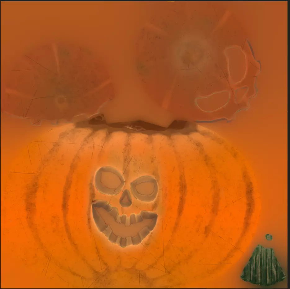 Jack O Lantern 3D Model with PBR Textures and Rig Ready Topology Low-poly 3D model_4