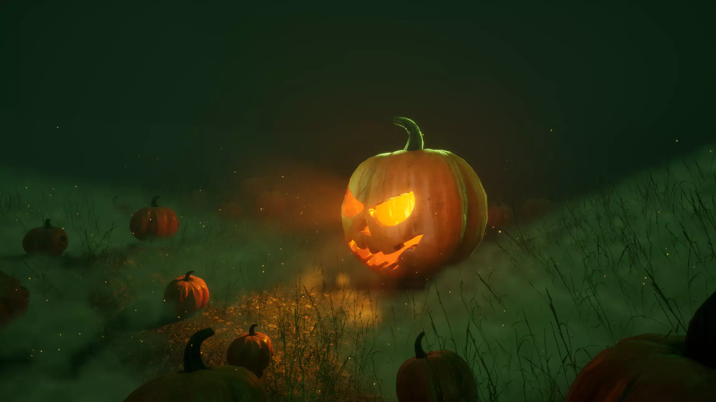 Jack O Lantern 3D Model with PBR Textures and Rig Ready Topology Low-poly 3D model_6