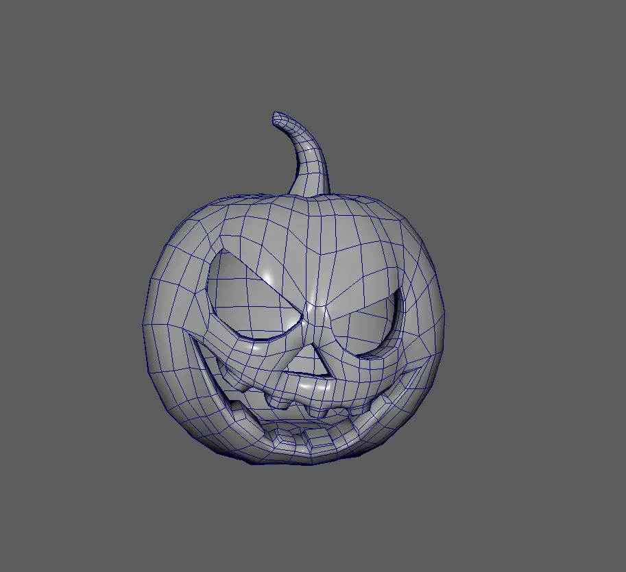 Jack O Lantern 3D Model with PBR Textures and Rig Ready Topology Low-poly 3D model_3