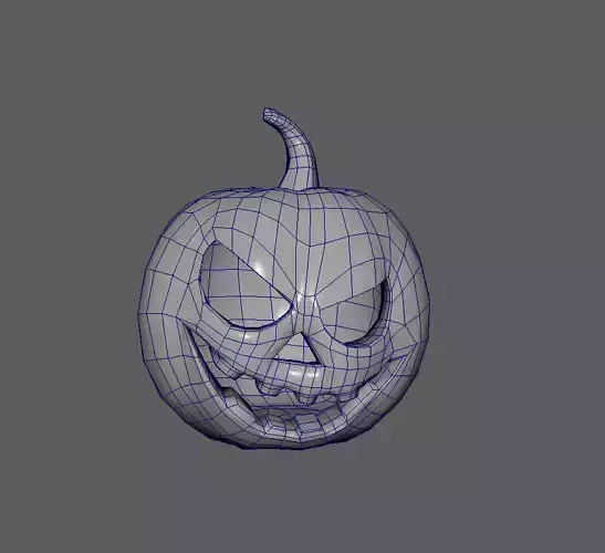 Jack O Lantern 3D Model with PBR Textures and Rig Ready Topology Low-poly 3D model 4
