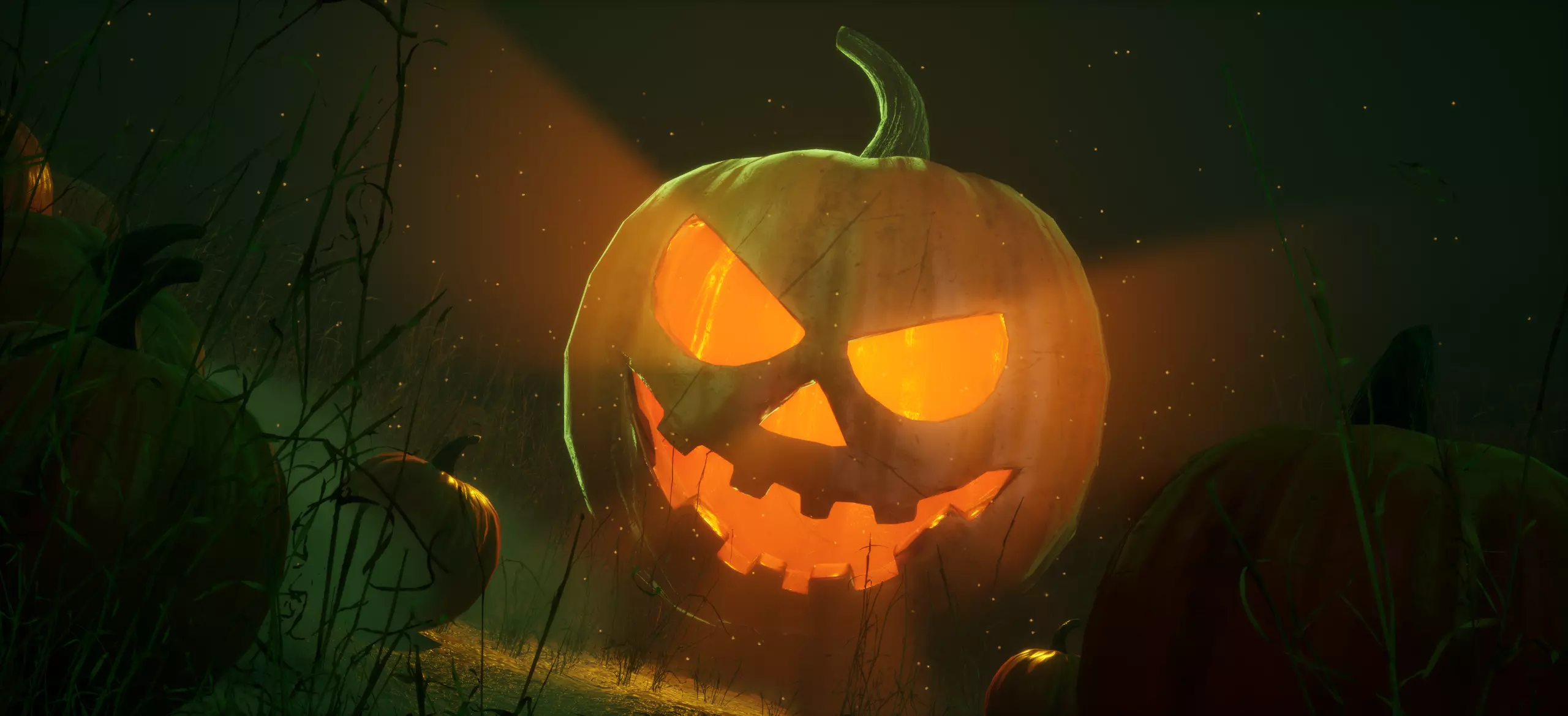 Jack O Lantern 3D Model with PBR Textures and Rig Ready Topology Low-poly 3D model_0