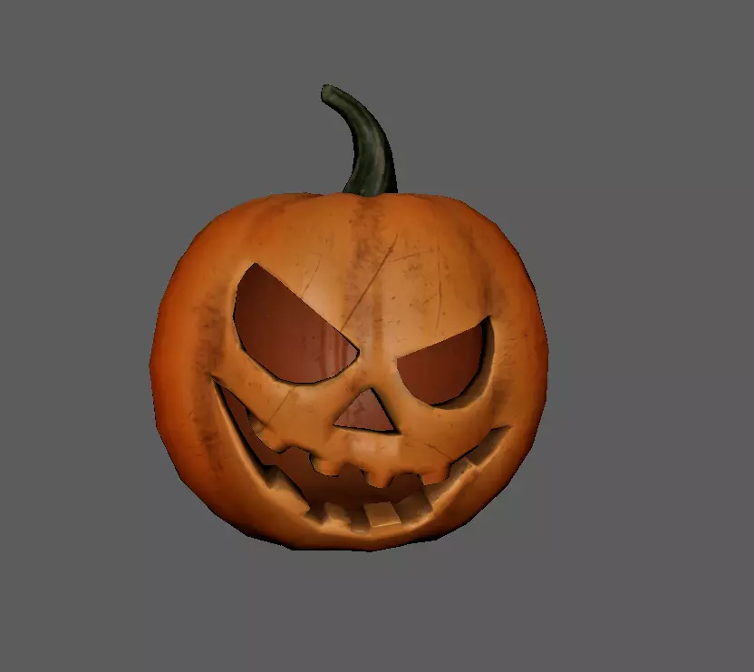Jack O Lantern 3D Model with PBR Textures and Rig Ready Topology Low-poly 3D model_1