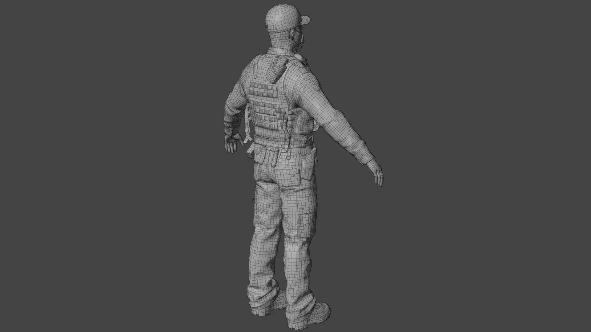 Police Male Fully  Rigged 3D Character Model 3D model_12