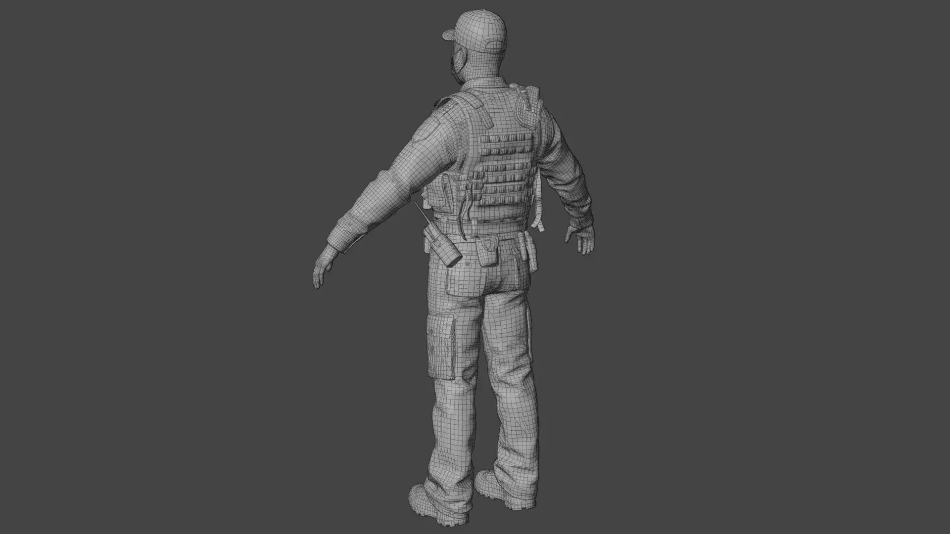 Police Male Fully  Rigged 3D Character Model 3D model_13