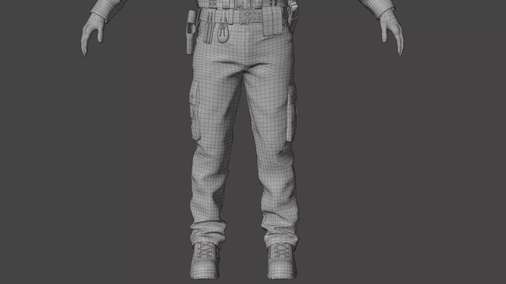 Police Male Fully  Rigged 3D Character Model 3D model_16