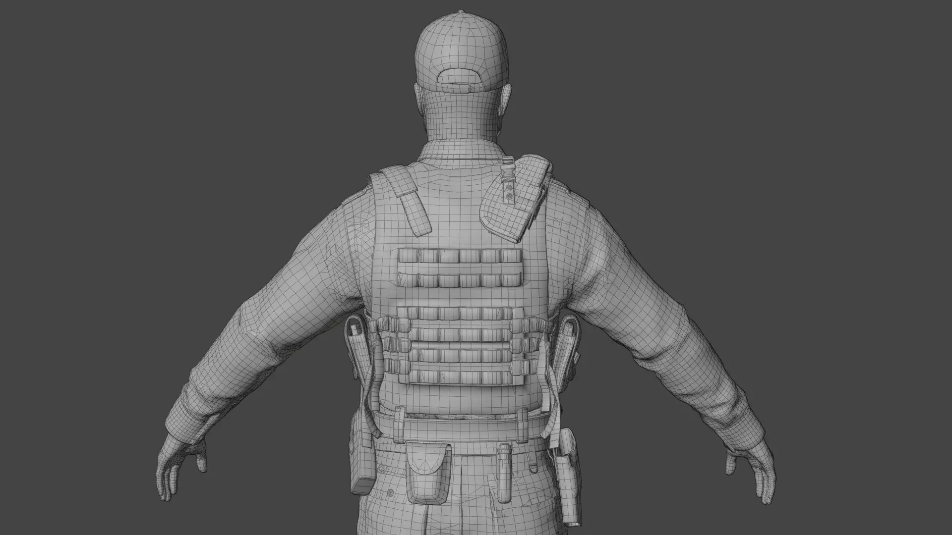 Police Male Fully  Rigged 3D Character Model 3D model_17