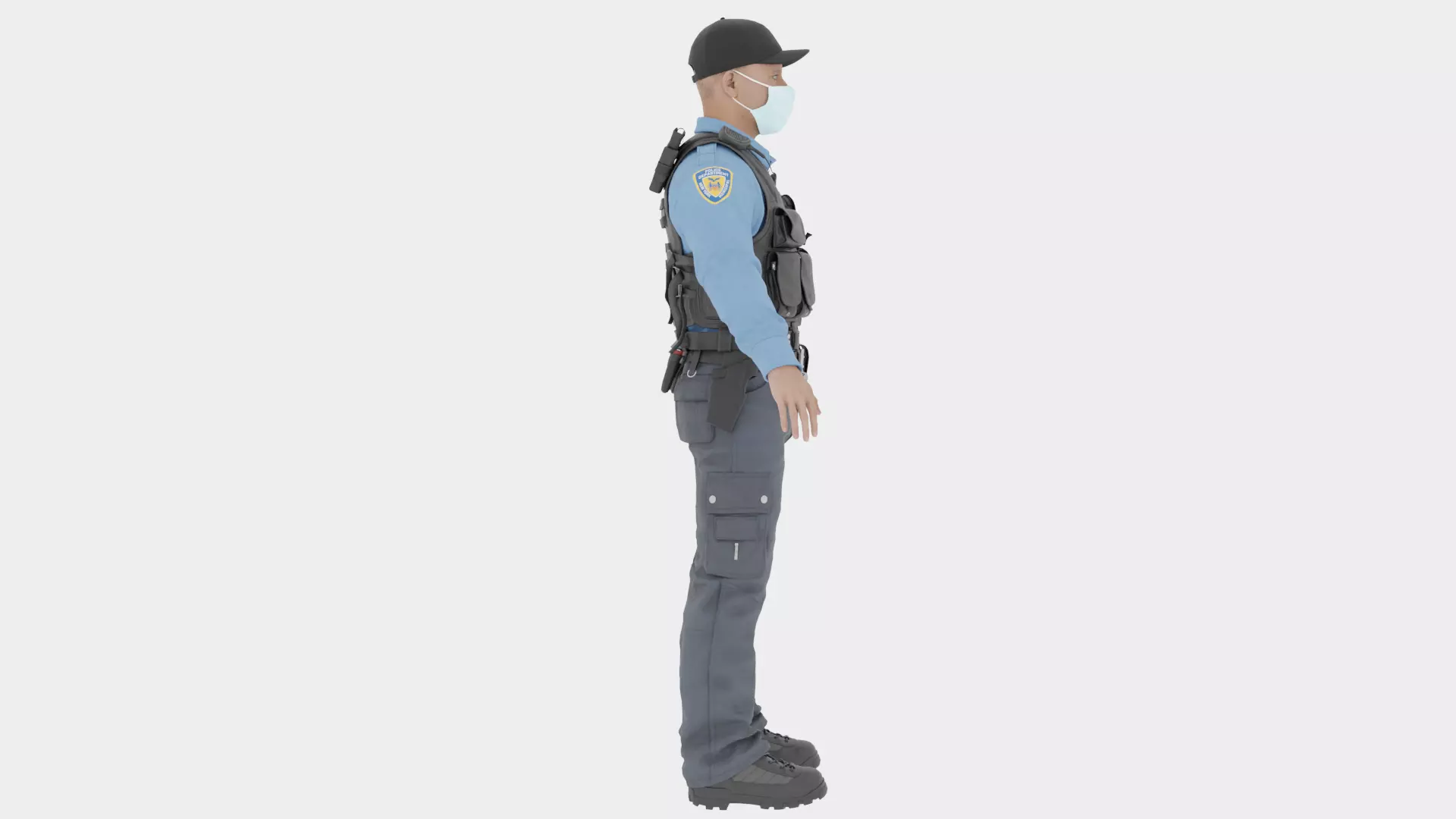 Police Male Fully  Rigged 3D Character Model 3D model_3