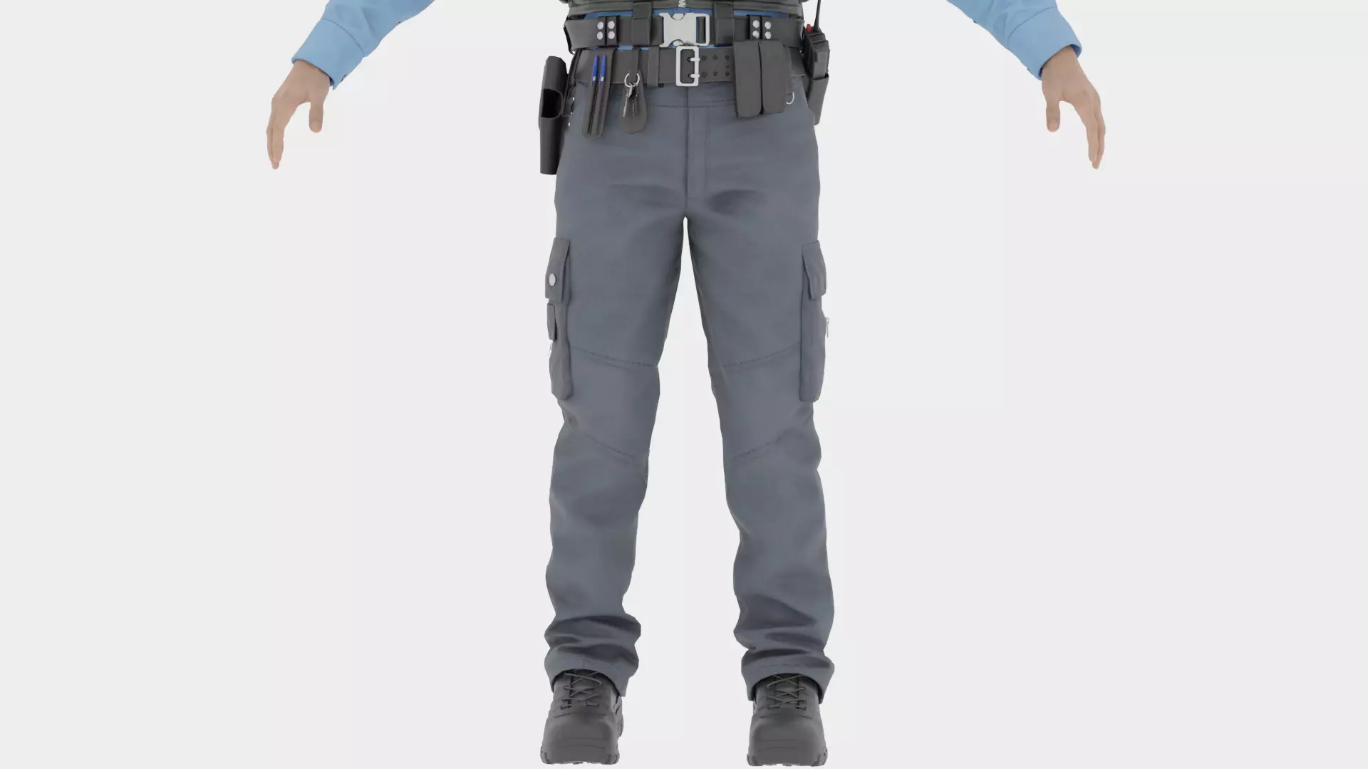 Police Male Fully  Rigged 3D Character Model 3D model_8