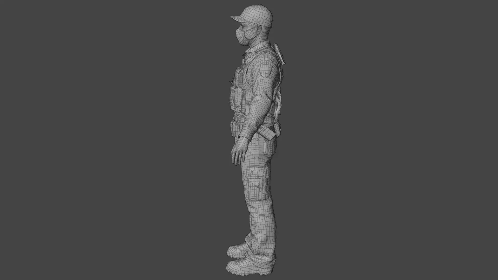 Police Male Fully  Rigged 3D Character Model 3D model_14