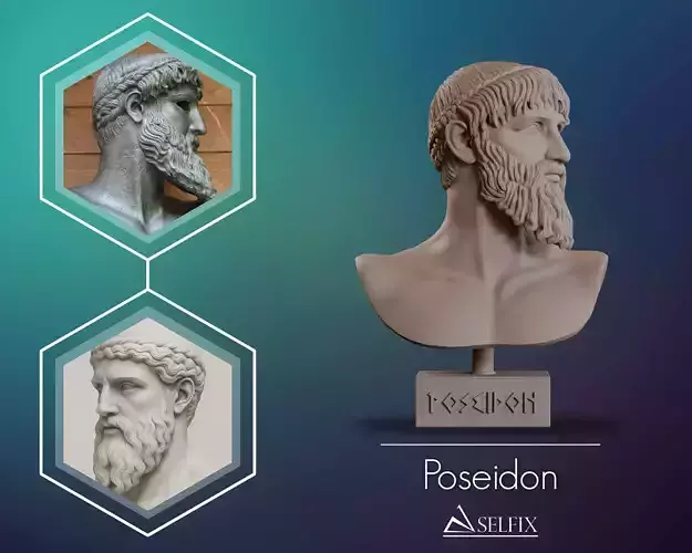 Poseidon Bust Sculpture
