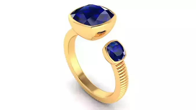 Ring M183 The luxury female ring with gems Cushion Square