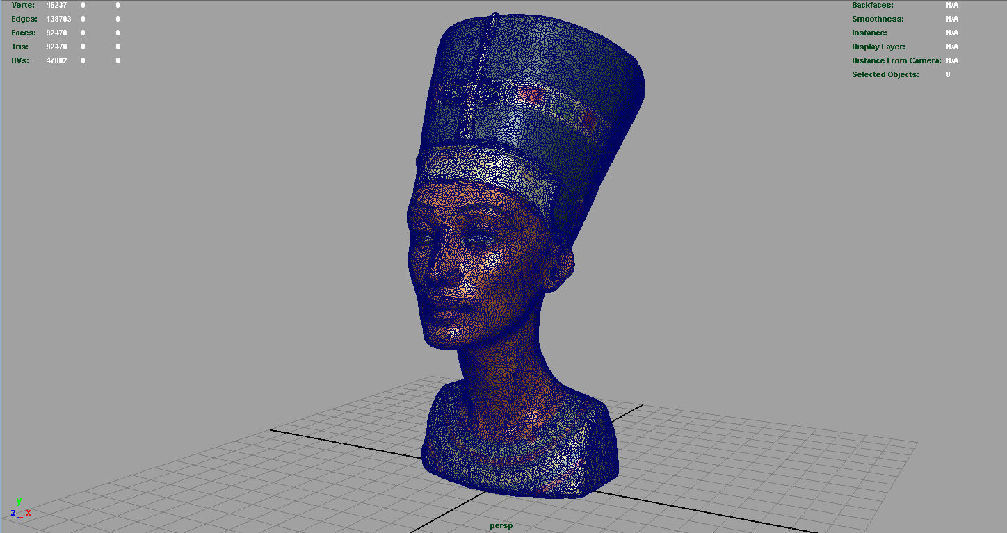 Bust of Queen Nefertiti Low-poly 3D model_6