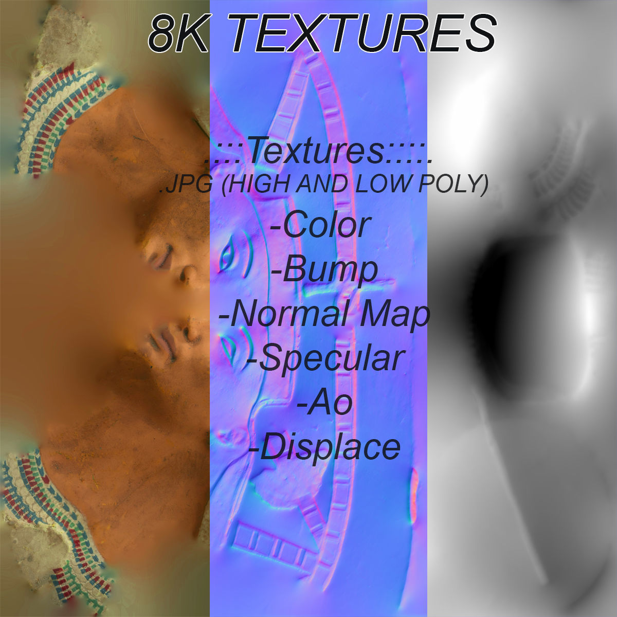 Bust of Queen Nefertiti Low-poly 3D model_15