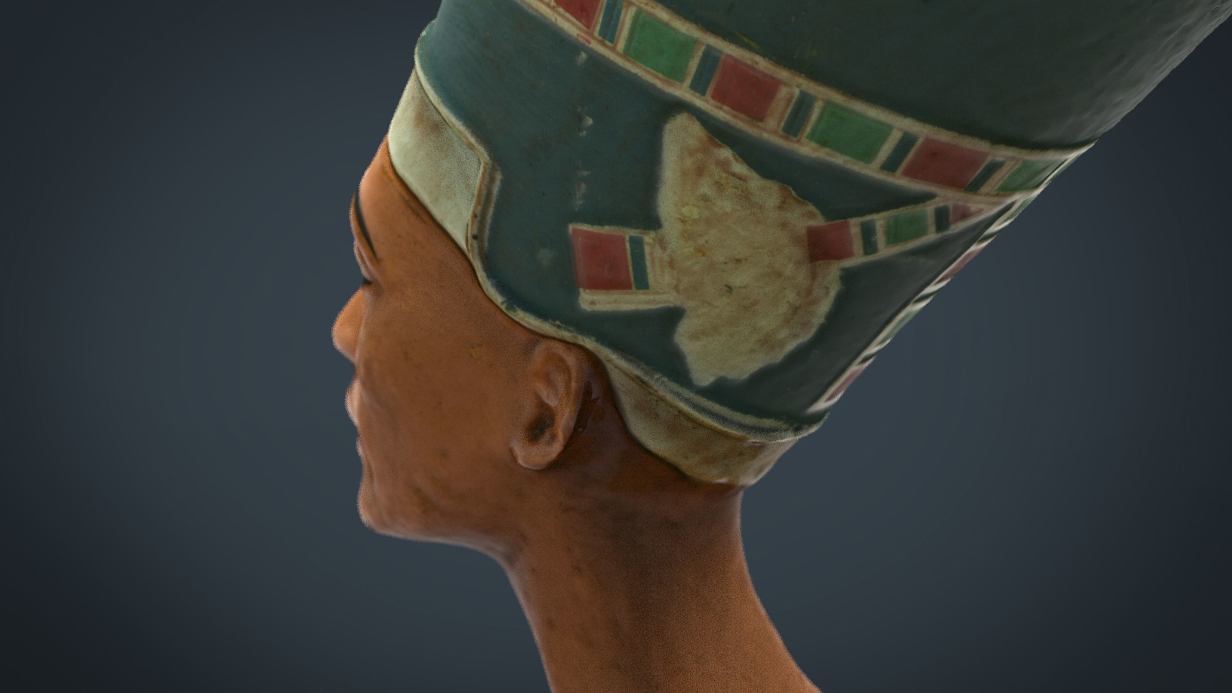 Bust of Queen Nefertiti Low-poly 3D model_9