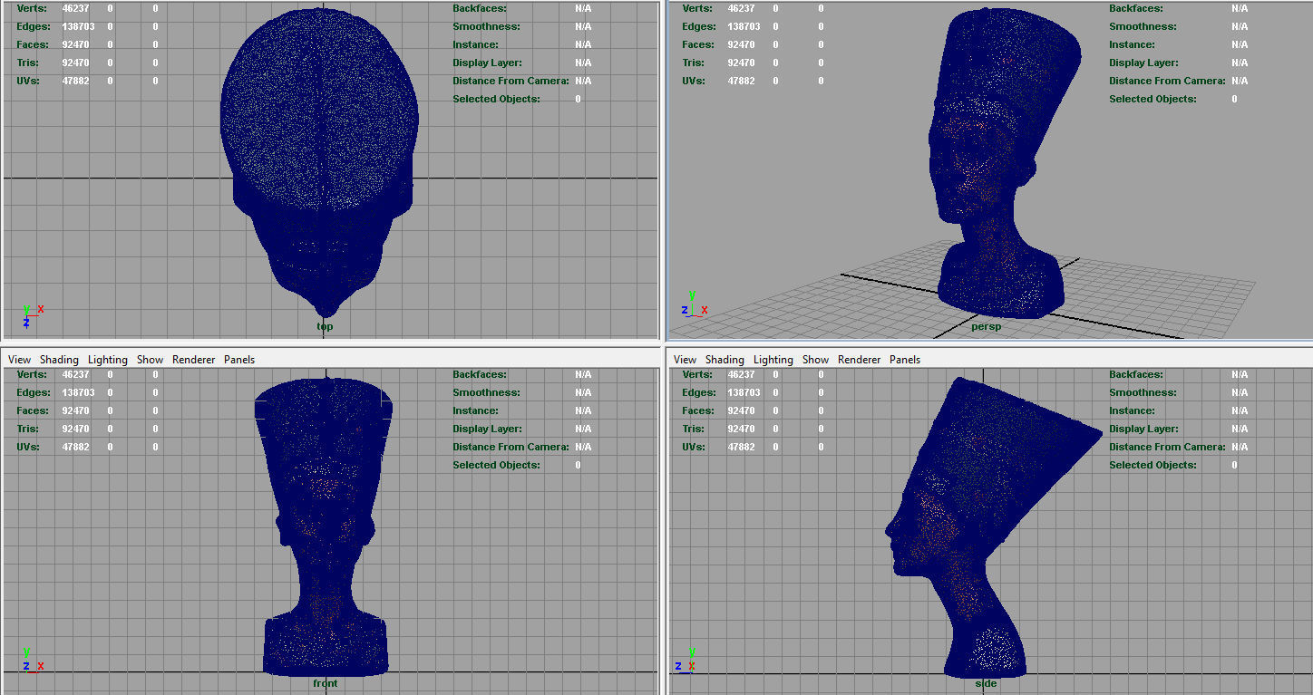 Bust of Queen Nefertiti Low-poly 3D model_11