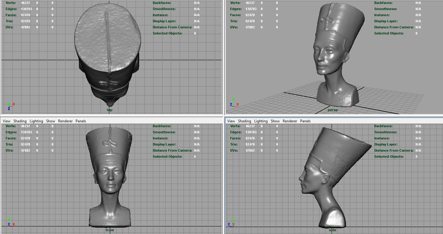 Bust of Queen Nefertiti Low-poly 3D model_8