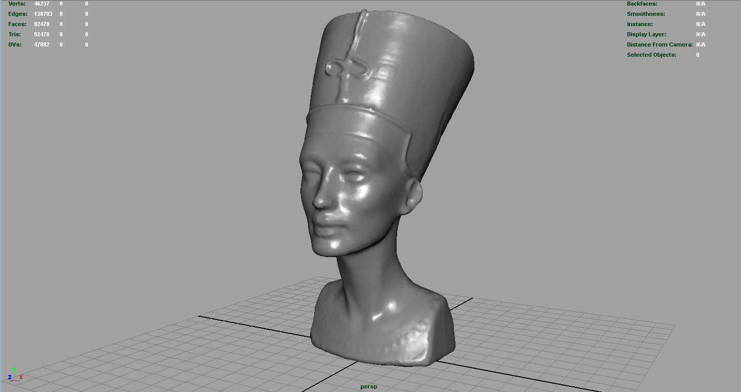 Bust of Queen Nefertiti Low-poly 3D model_5