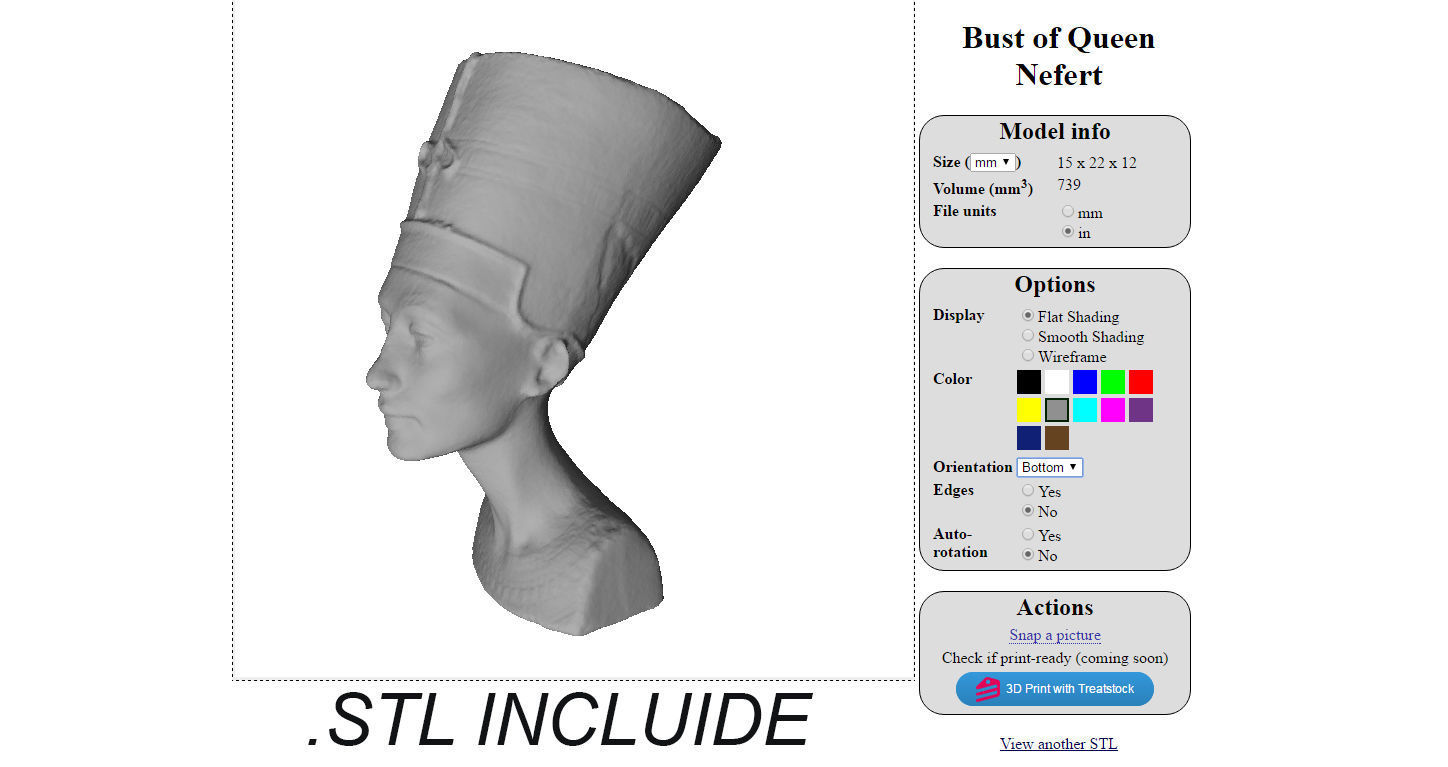 Bust of Queen Nefertiti Low-poly 3D model_14