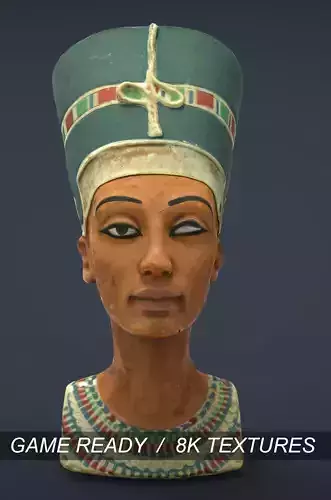 Bust of Queen Nefertiti Low-poly 3D model