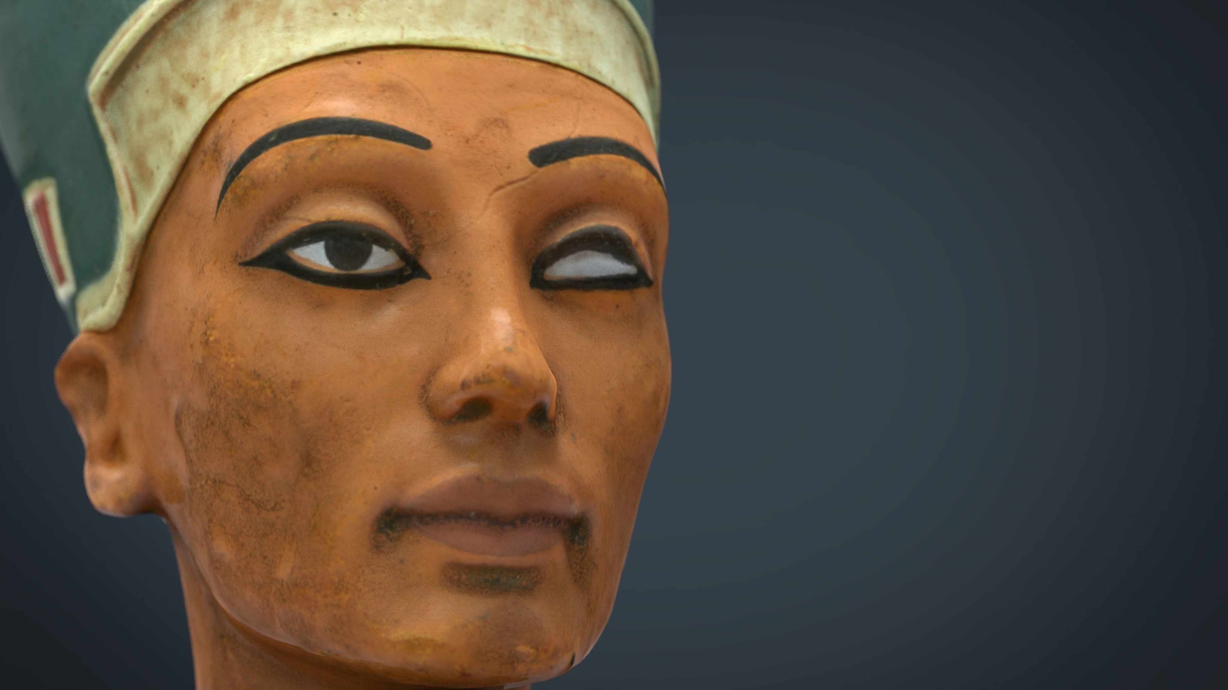 Bust of Queen Nefertiti Low-poly 3D model_13