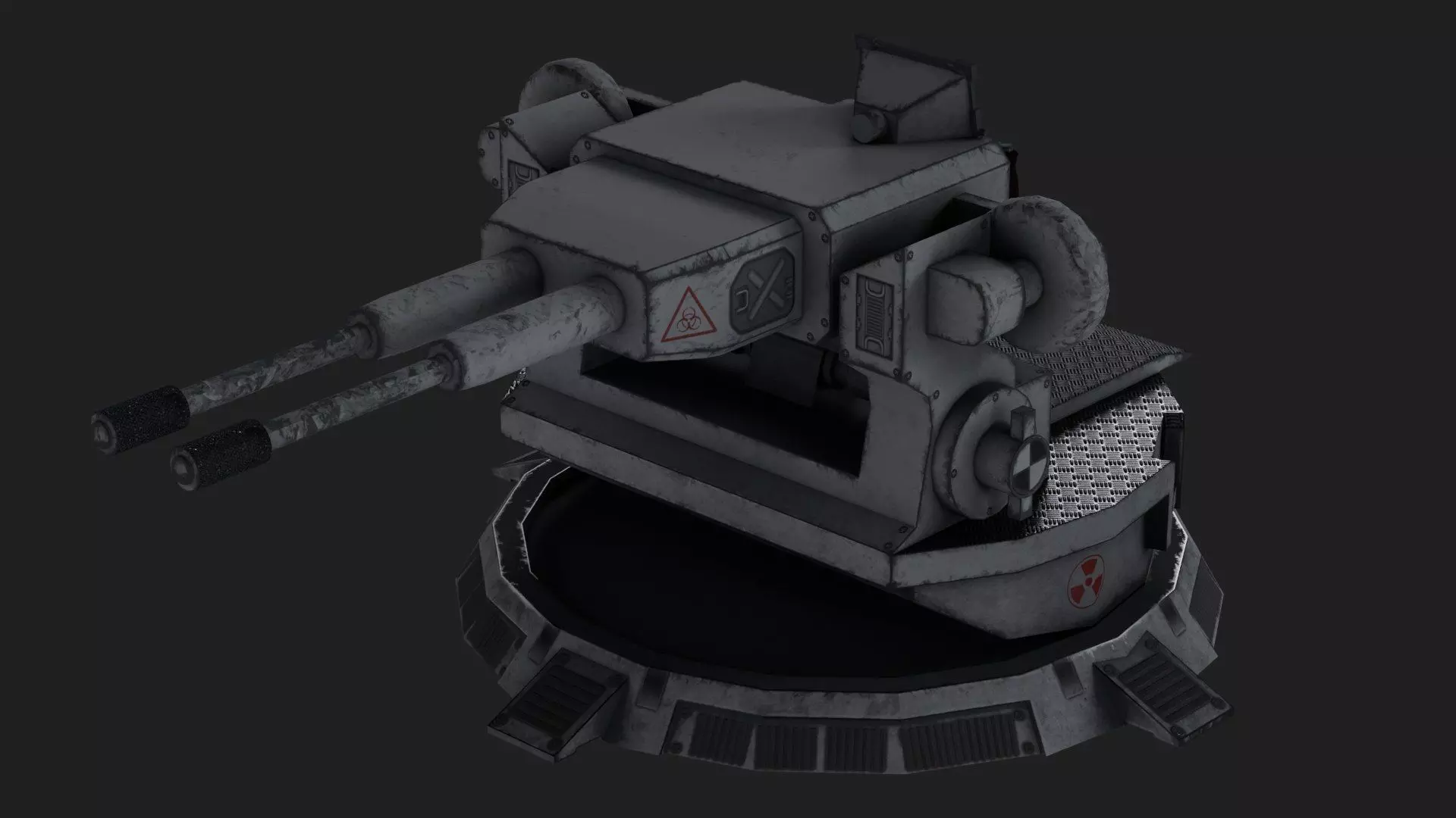 TURRET WEAPON GUN LOW POLY Low-poly 3D model_3