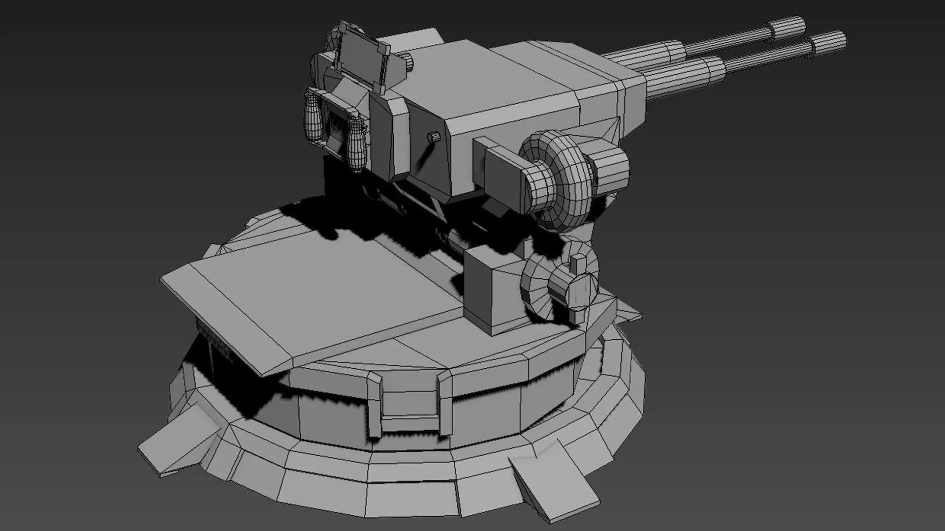 TURRET WEAPON GUN LOW POLY Low-poly 3D model_5