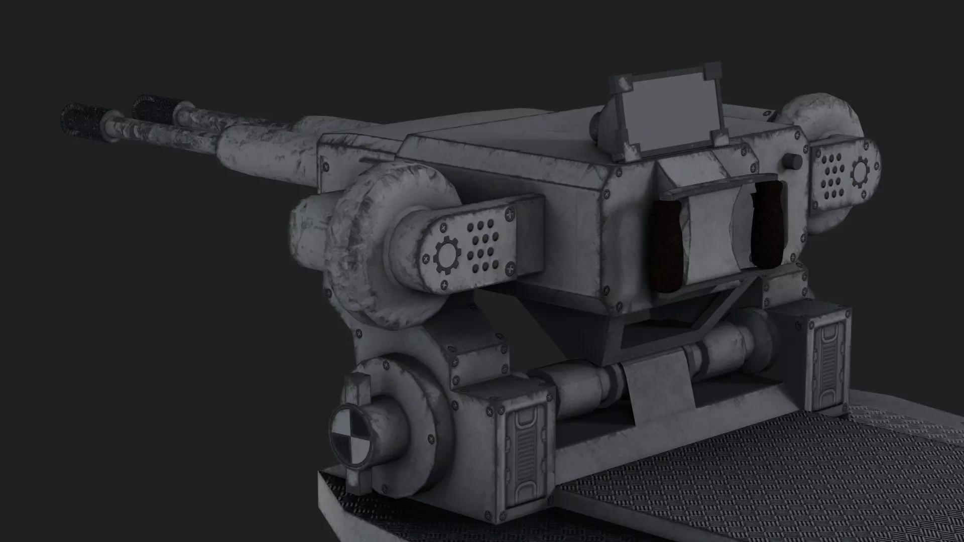 TURRET WEAPON GUN LOW POLY Low-poly 3D model_4